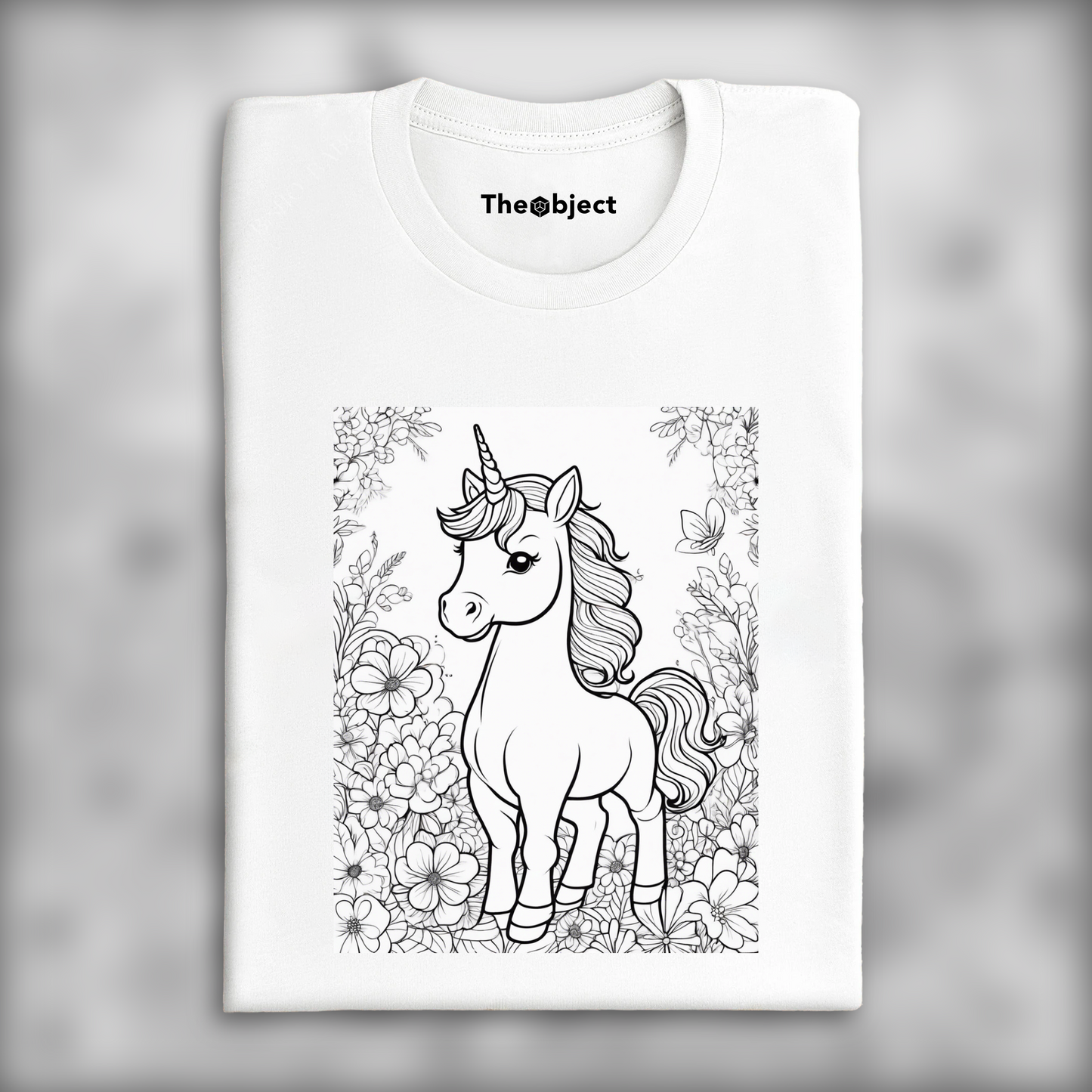 T-Shirt - Drawing for coloring, A baby cute unicorn - 259140410