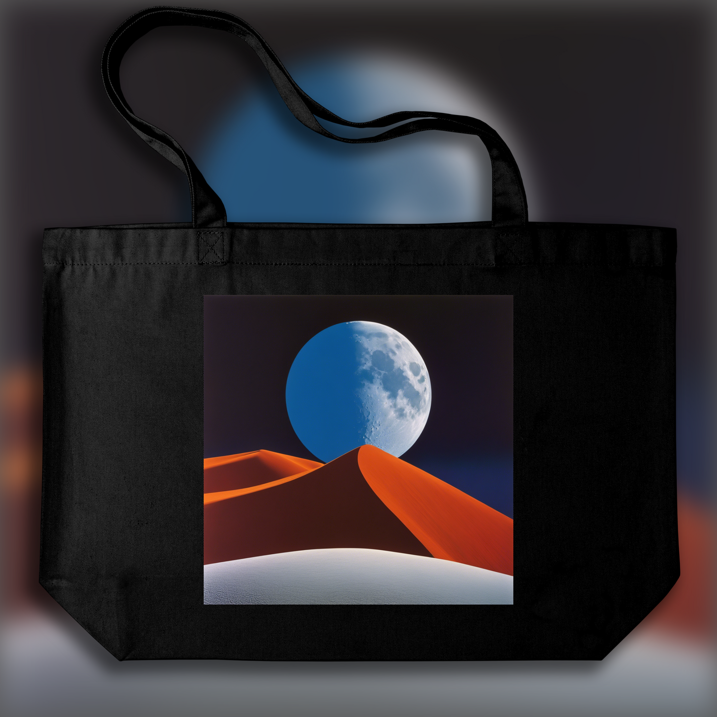 Tote bag - Abstractions, compositions géométriques dans les paysages, Lune - 493401911