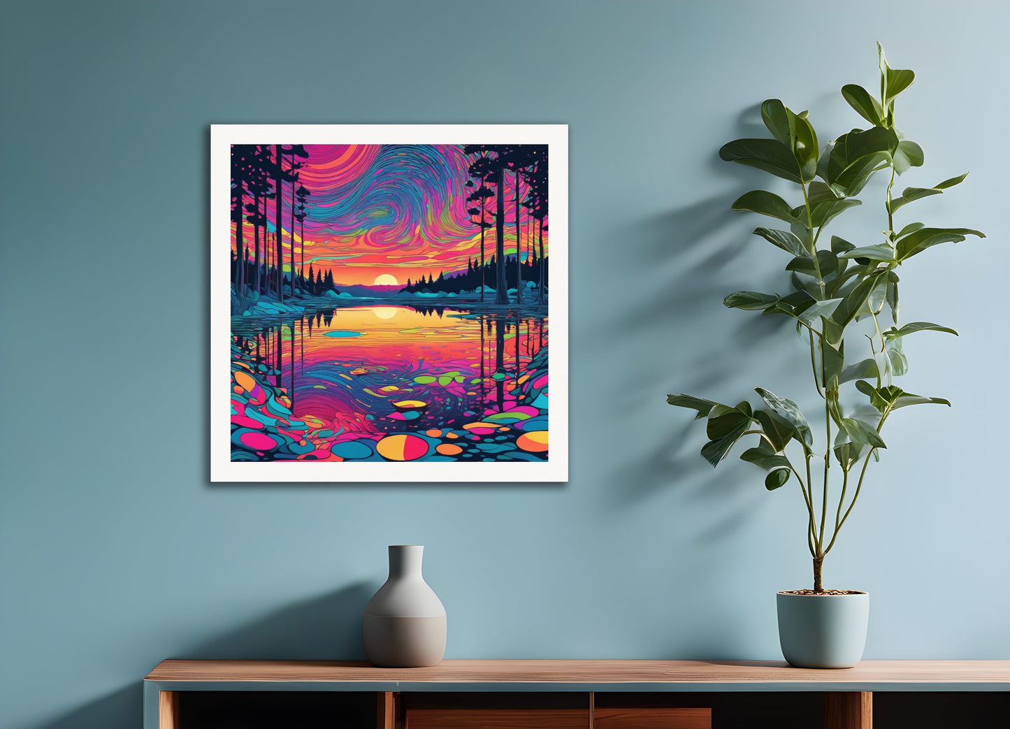 Poster: Psychedelic art, Lake