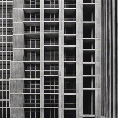 Poster - Abstract urban explorations, black and white, Brutalist architecture, city - 3546003890