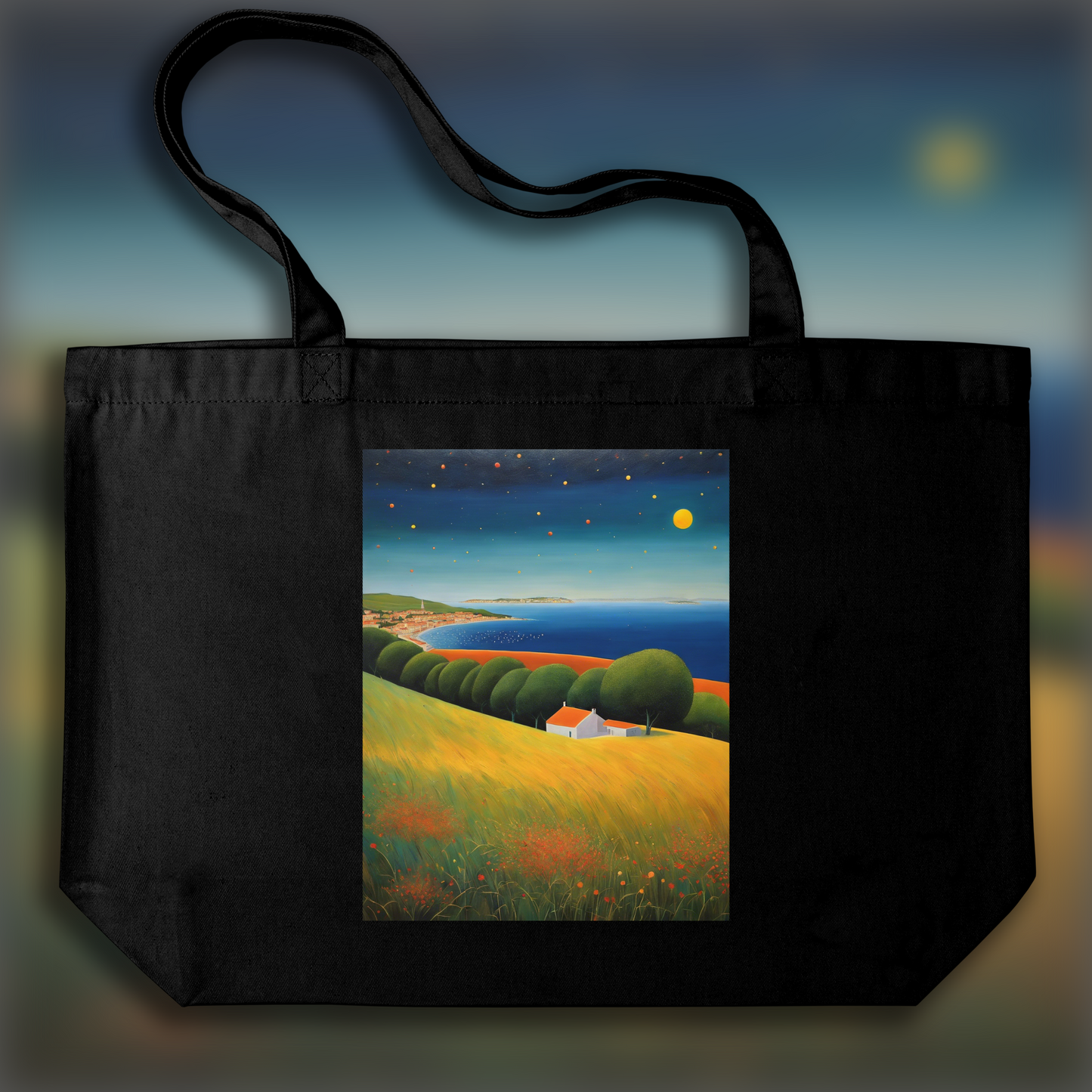 Tote bag - Scottish Abstract Expressionism Painting, Marseille city - 3701216153