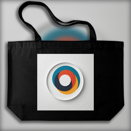 Tote bag - L'art du minimalisme, deux cercles colorés - 1039028759