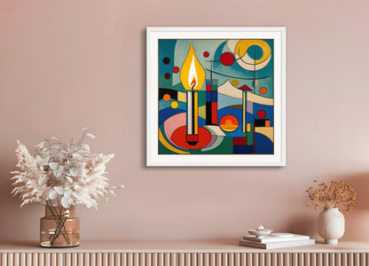 Poster with wood frame: Wassily Kandinsky, Candle