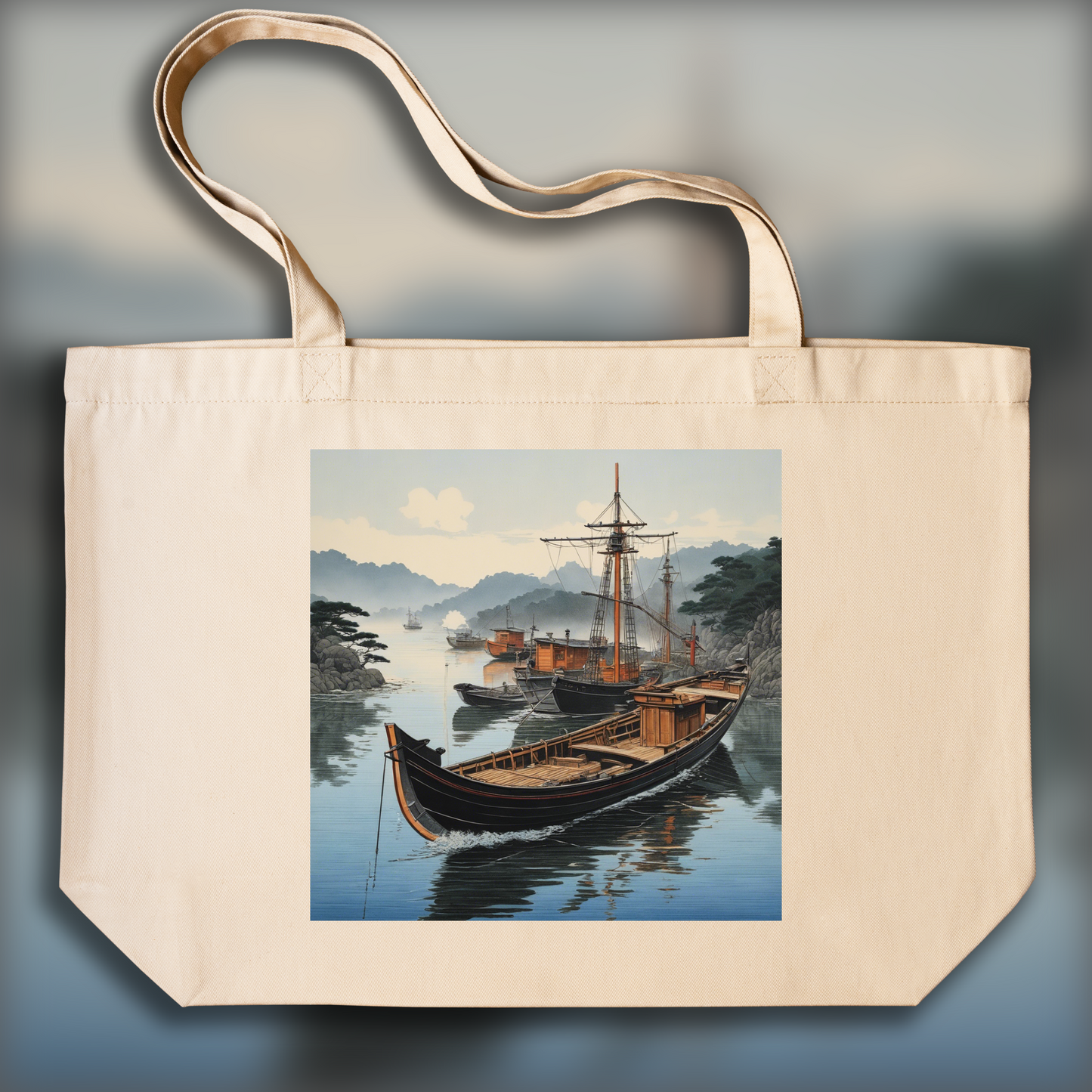 Tote bag - Estampes japonaises à la beauté délicate, Bateau - 1154687676