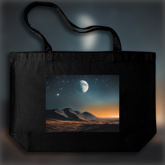 Tote bag - Cinématographie du paysage, Lune et ciel étoilé - 3955157093