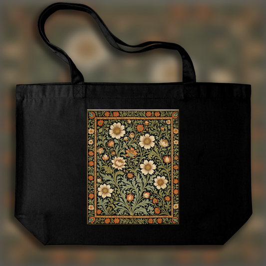 Tote bag - Motifs, floral decoration of 19th century English crafts, tapestry - 2300895063