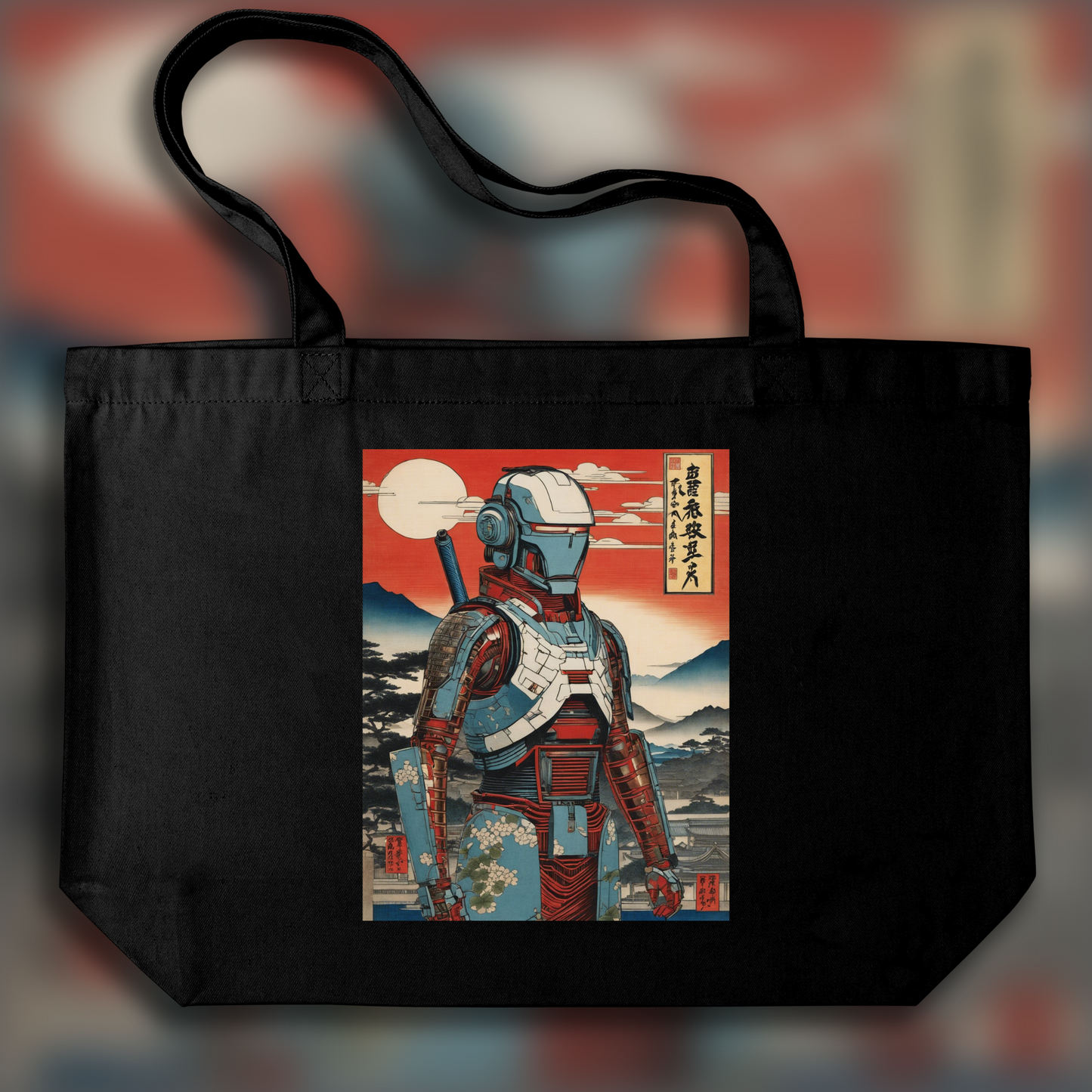 Tote bag - Poetic ukiyo-e views, fleeting moments, Cyborg - 3793711134