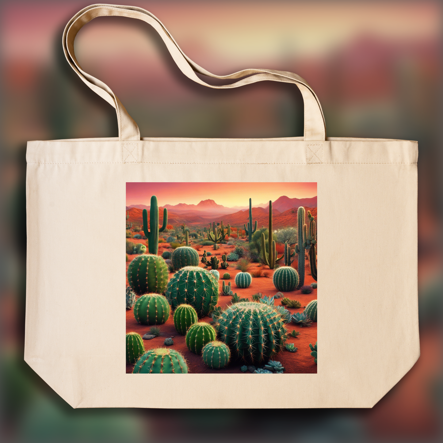 Tote bag - Surrealism, Cactus, Surrealism, Cactus - 2222741767