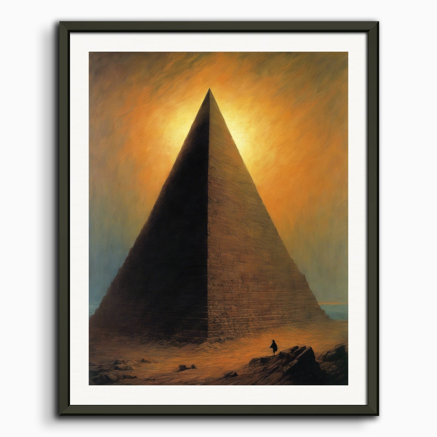 Poster: Illustration of deinforced, atmospheric, dark and mystical band illustration, Pyramid