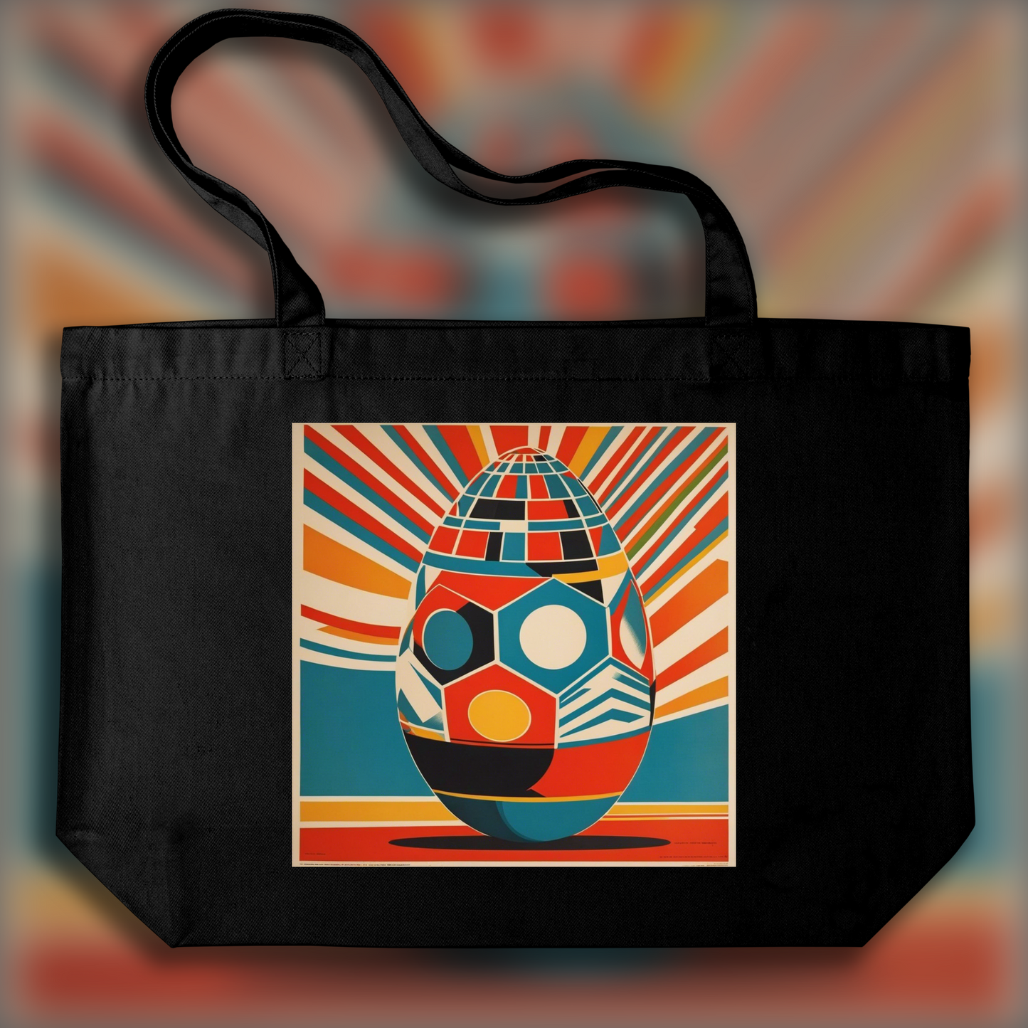 Tote bag - American poster from the 60s, Egg - 4013194238