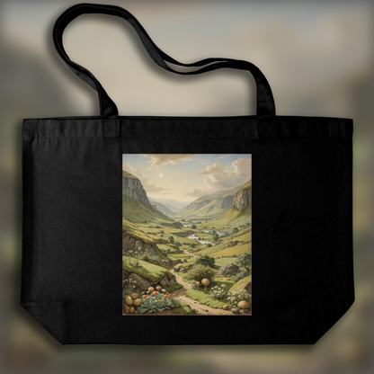 Tote bag - Charming tales, delicate British watercolors, Exoplanet landscape - 2864669920