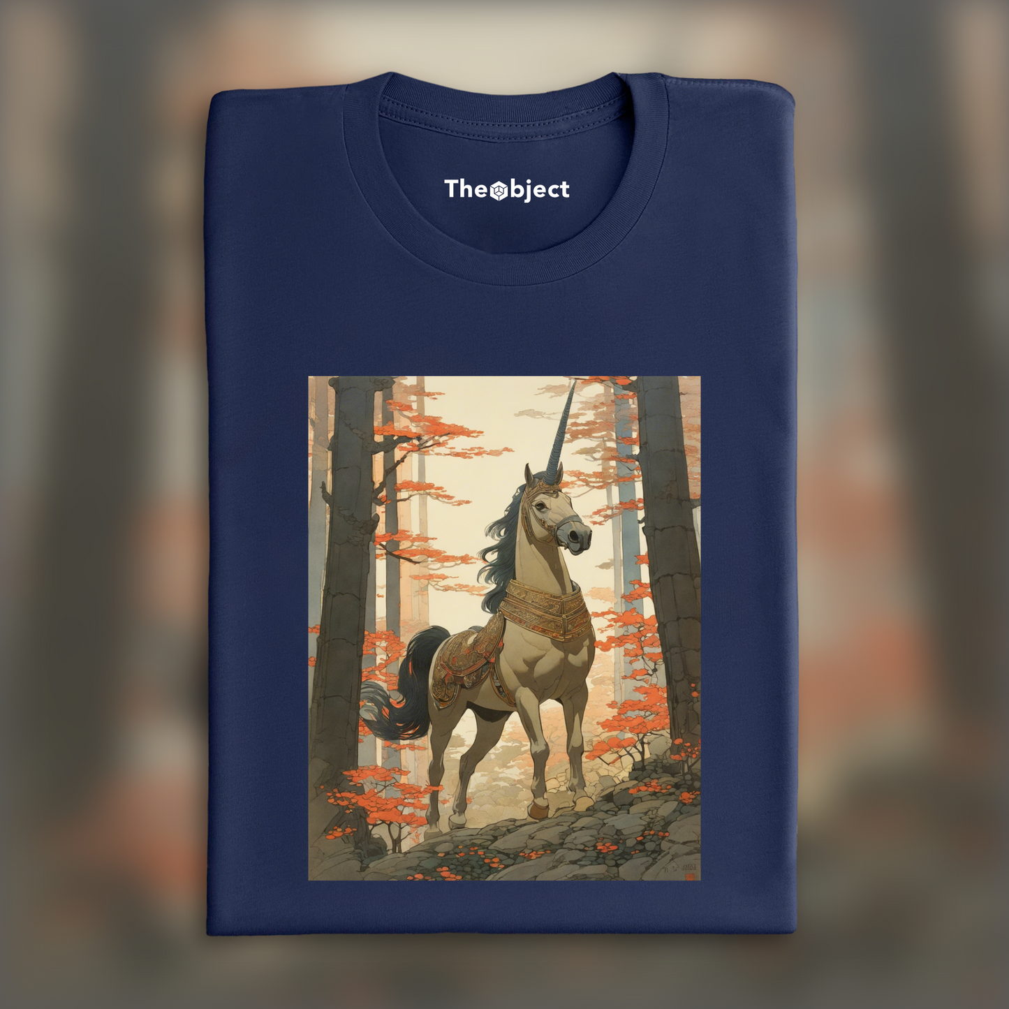 T-Shirt - Gravures sur bois japonaises capturant des paysages sereins, Licorne - 1335892211