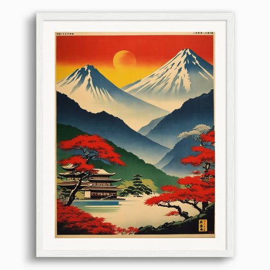 Poster: Japanese vintage poster, Mountains