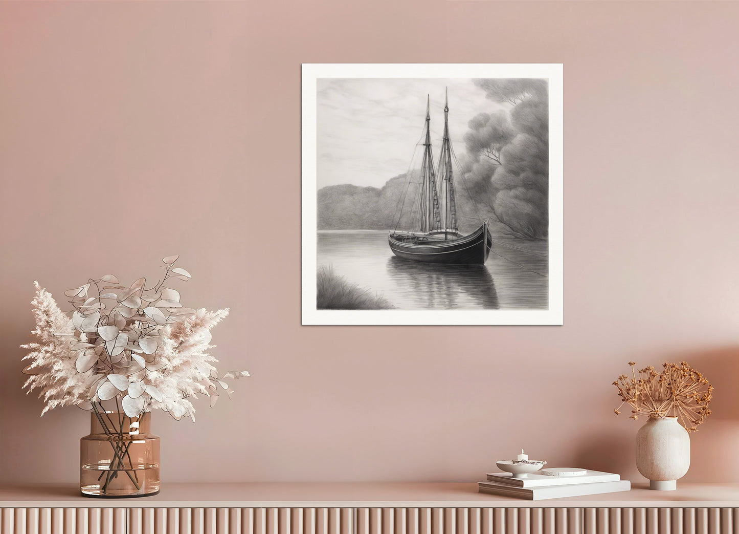 Poster: Pencil drawing, Boat