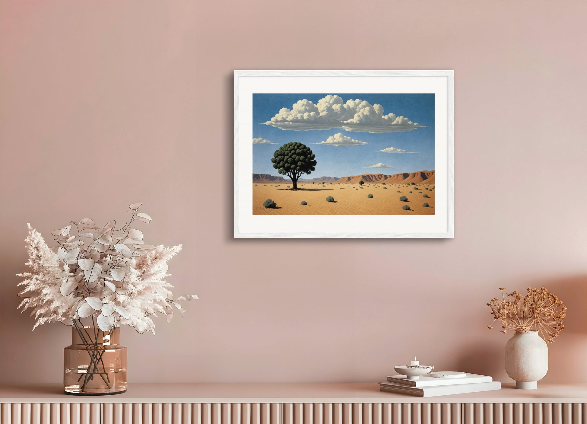 Poster with wood frame: Belgian surrealism, Desert