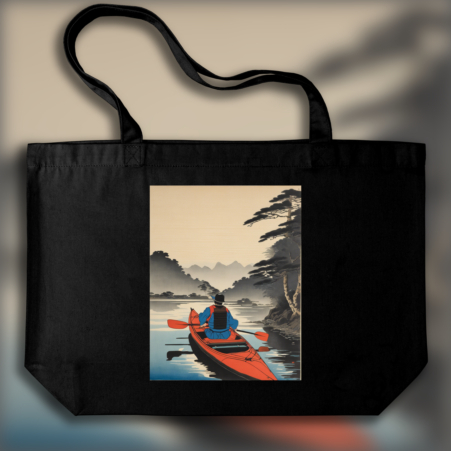 Tote bag - Manga with analytical realism, Kayak  - 5759264