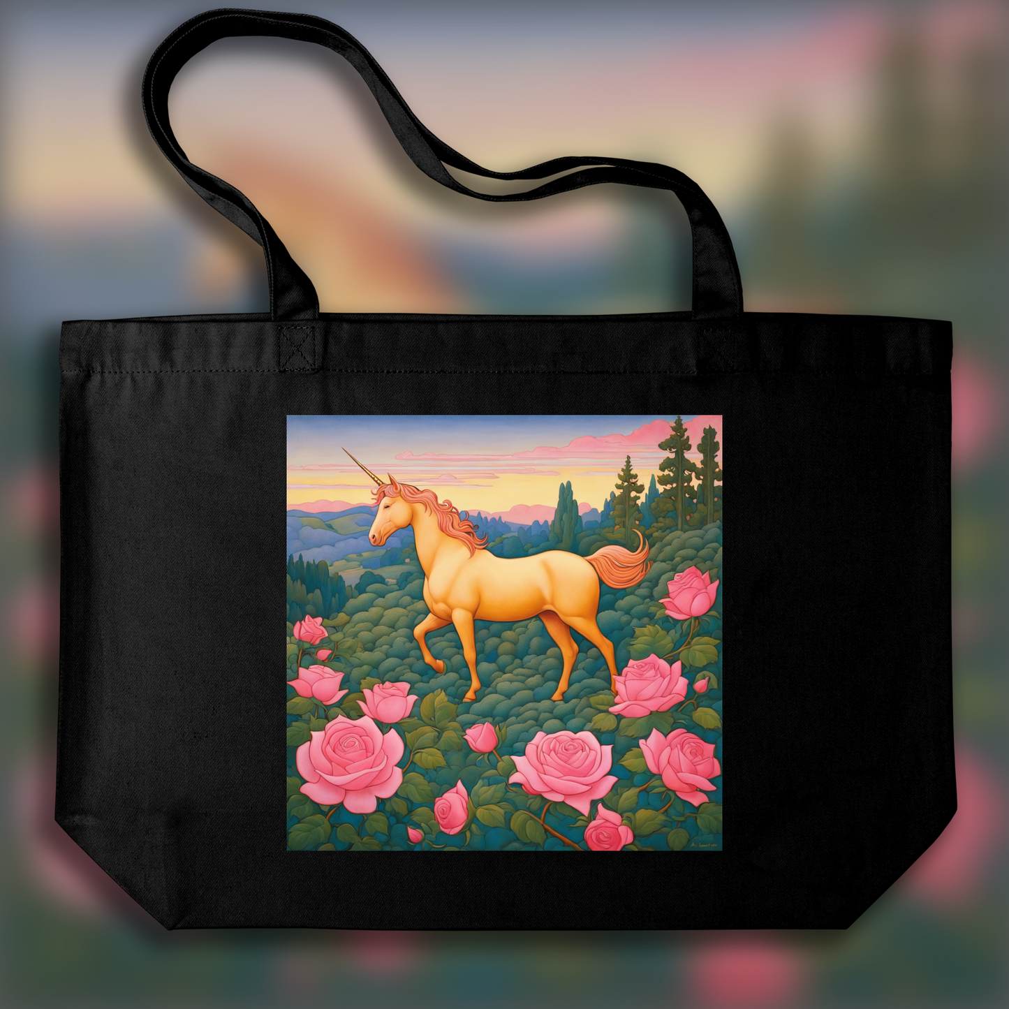 Tote bag -  Paul Ranson, Licorne rose , Licorne rose  - 2197391854