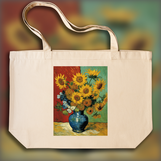 Tote bag - Peinture capturant la turbulence passionnée de la nature et de l’émotion humaine, Fleur - 907266360