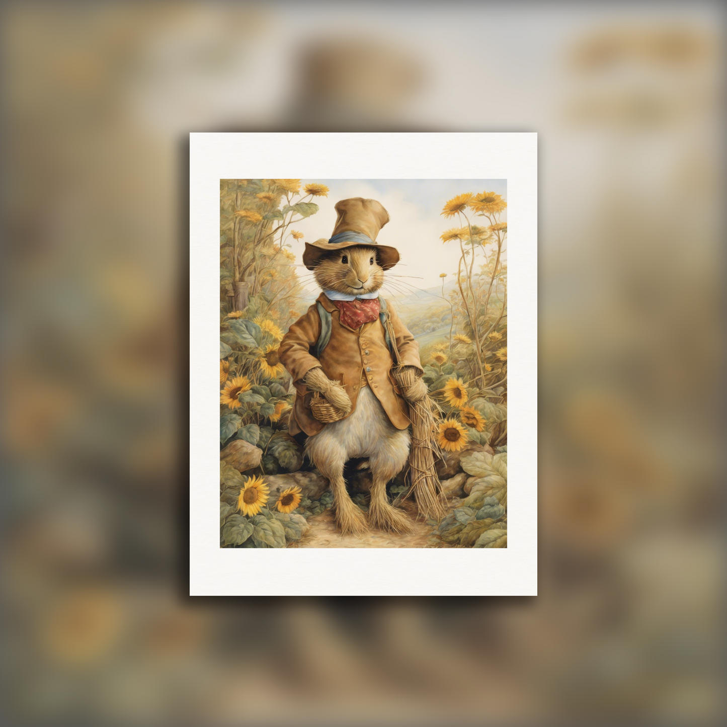 Poster - Charming tales, delicate British watercolors, Scarecrow - 2280231038