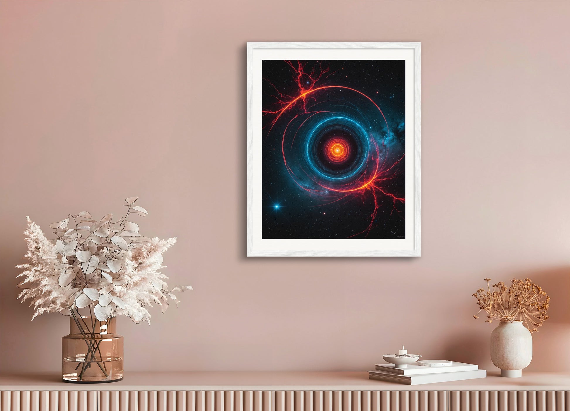 Poster with wood frame: Photolab luminescent neon, Astronomy