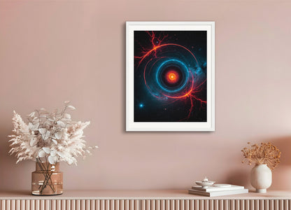 Poster with wood frame: Photolab luminescent neon, Astronomy