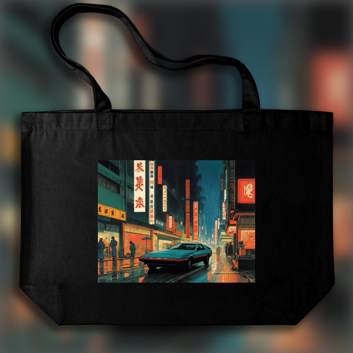 Tote bag - Vues poétiques ukiyo-e, moments fugaces, blade runner - 542869695