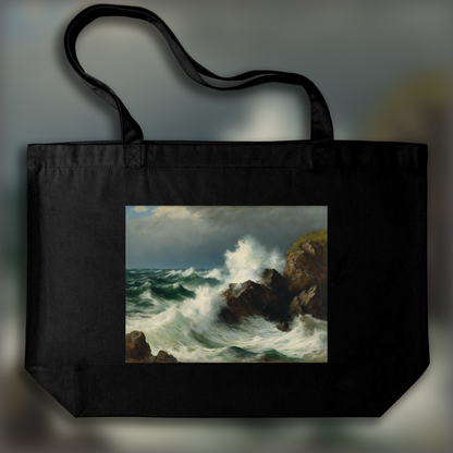 Tote bag - Non-idealized beauty and the authenticity of the human experience, rough sea - 2603085003