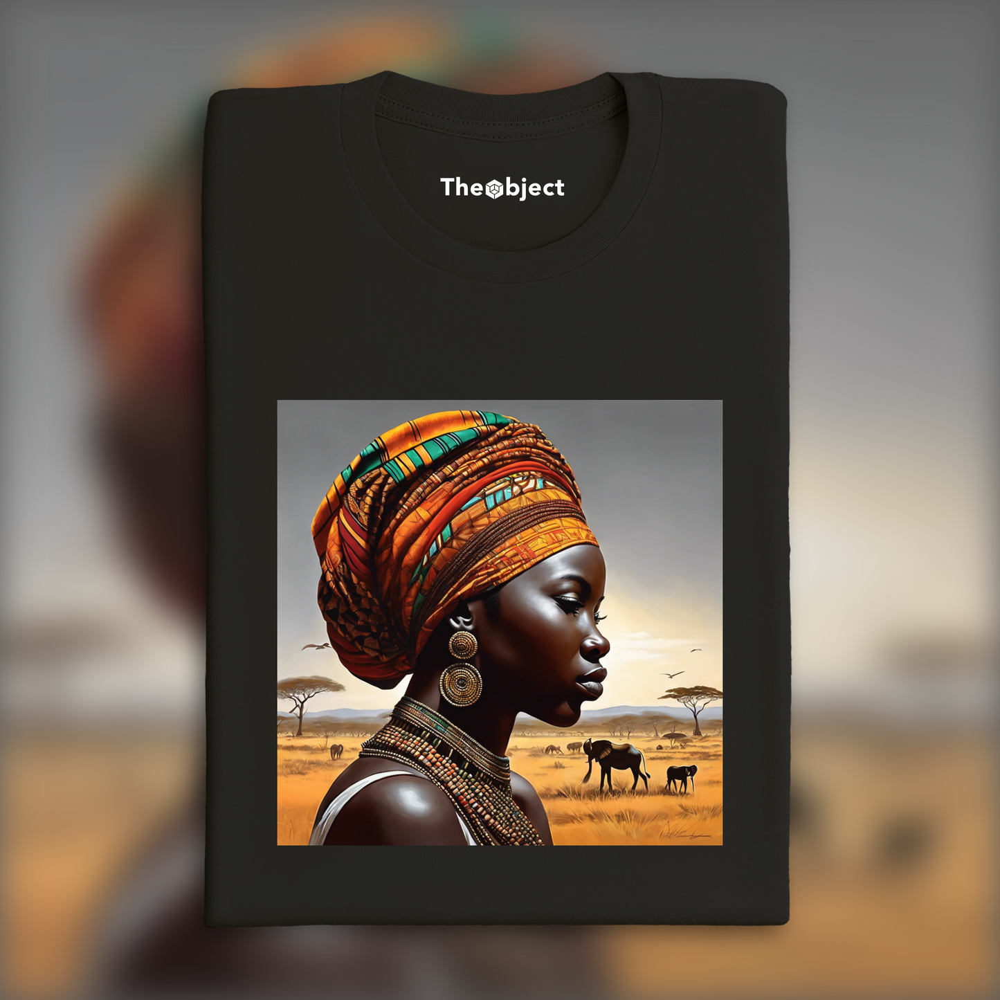 T-Shirt - Art africain, Paysage - 3510260112