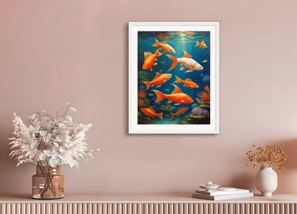 Poster with wood frame: Magical realism, Fish