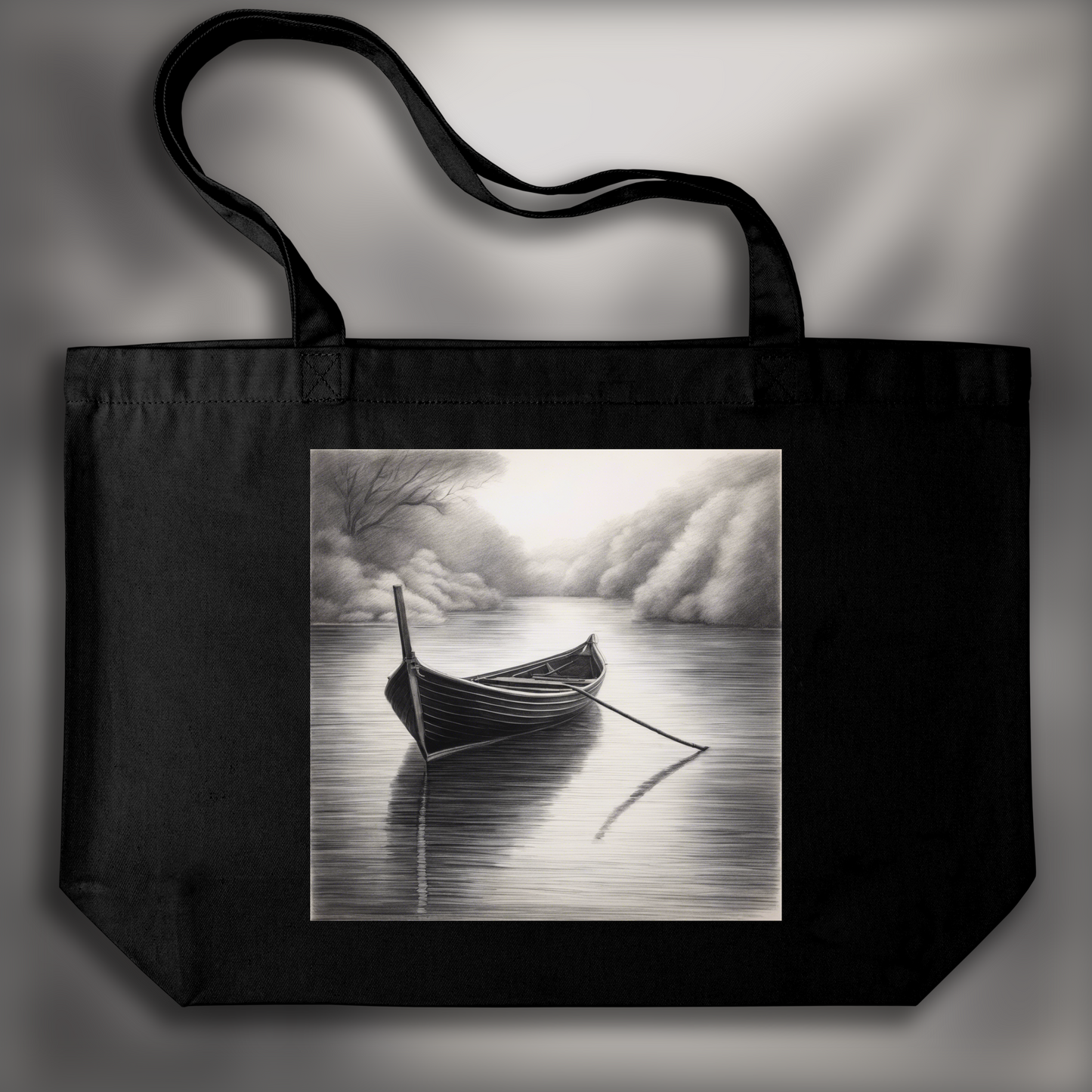 Tote bag - Pencil drawing, Boat - 2885986585