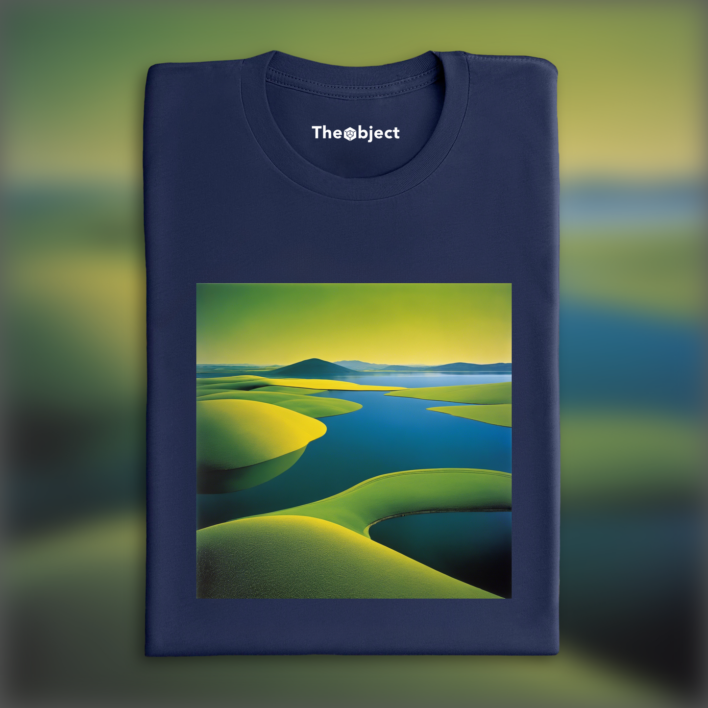 T-Shirt - Abstractions, geometric compositions in landscapes, Lake - 3401843125