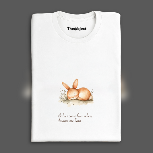 T-Shirt - Les bébés viennent de là où naissent les rêves, cadeau de naissance