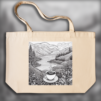 Tote bag - Line Art, Coffee - 1872157136