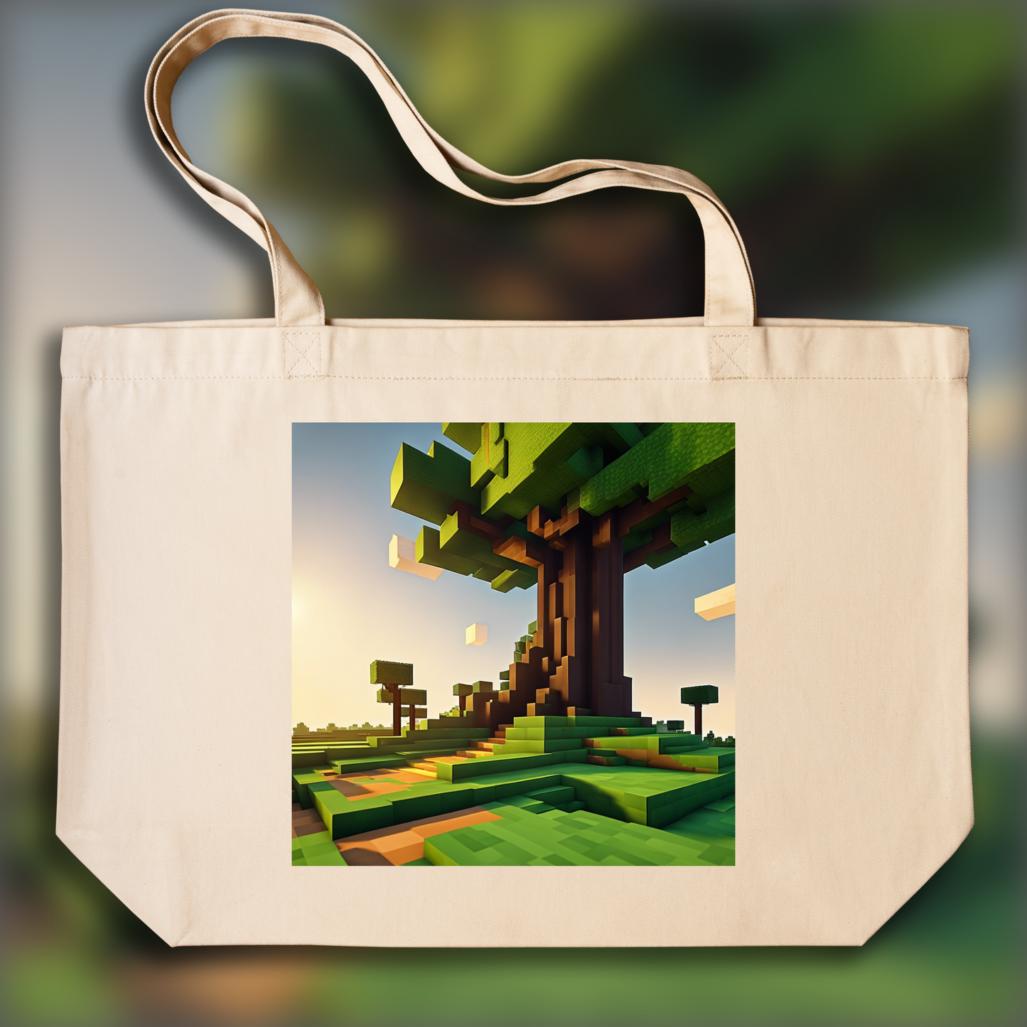 Tote bag - Minecraft, Tree base landscape - 1457218232