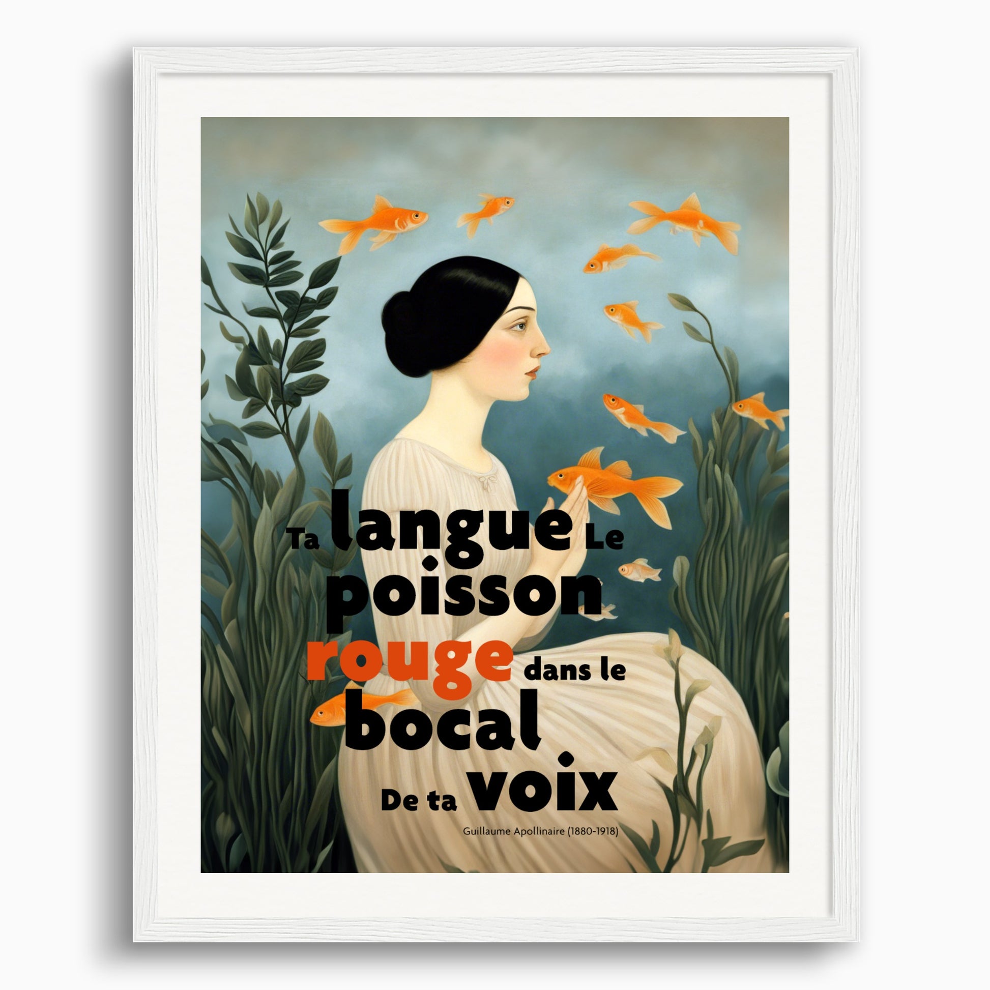 Poster: Your tongue, this goldfish, Guillaume Apollinaire