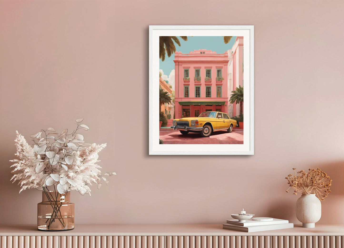 Poster with wood frame: Wes Anderson atmosphere, Car