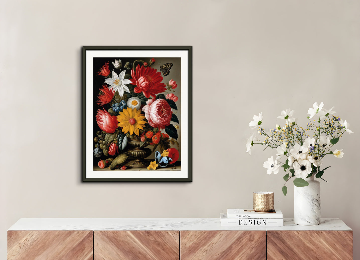 Poster with metal frame: Ambrosius bosschaert, Flower