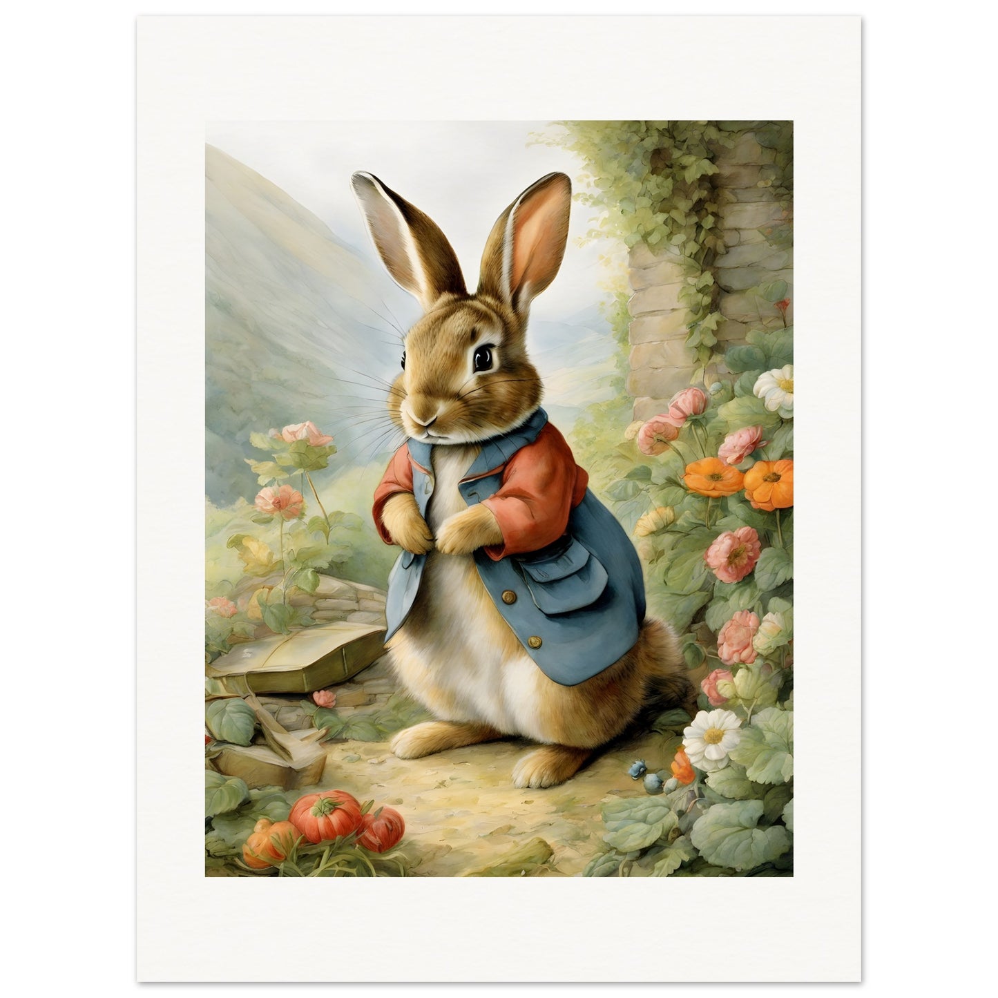 Poster - Charming tales, delicate British watercolors, Rabbit - 2554048842