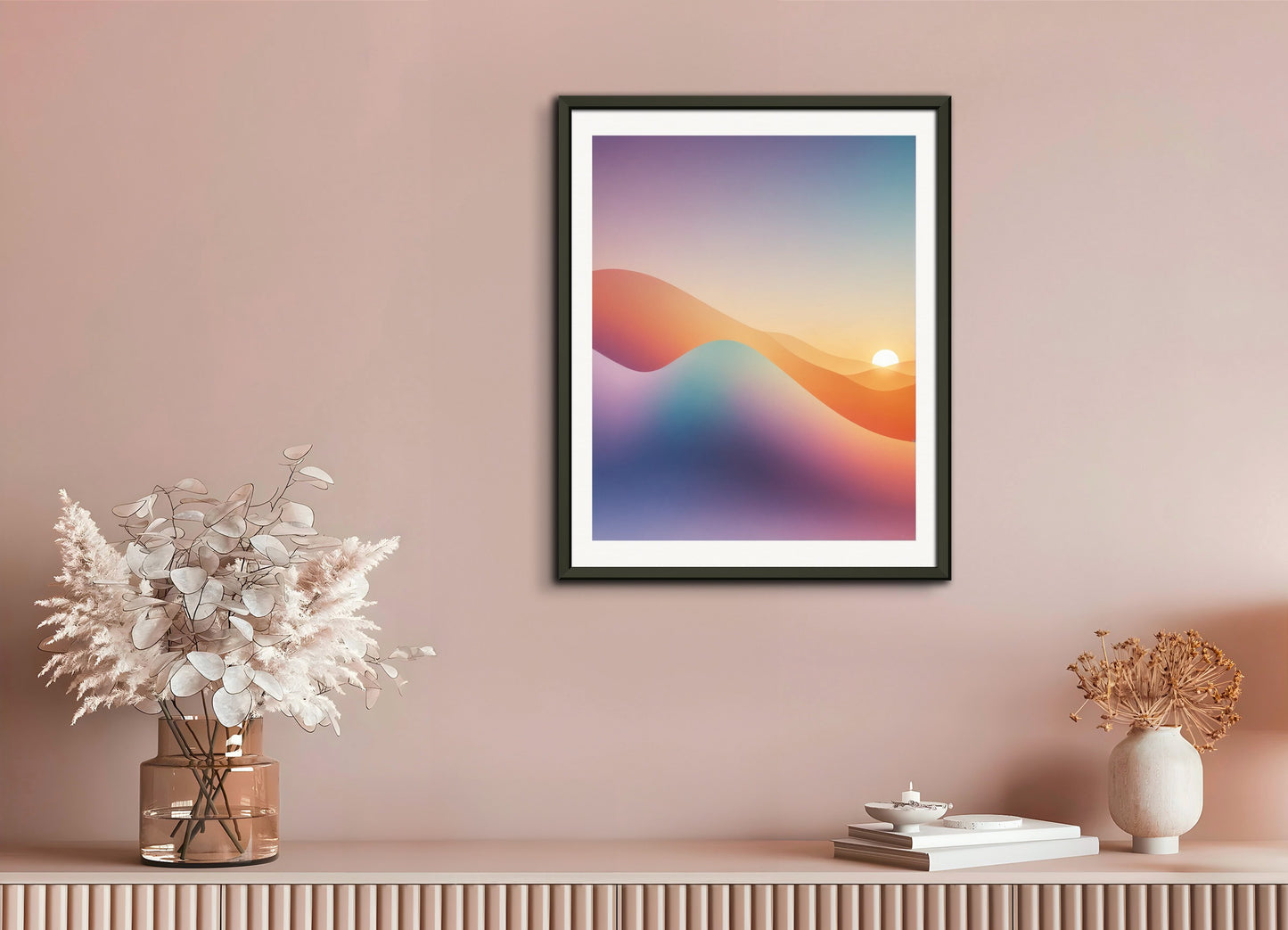 Poster with metal frame: Soothing Abstract Gradients, Snowboard 