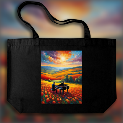 Tote bag - Color field painting, Pianist  - 3455461847