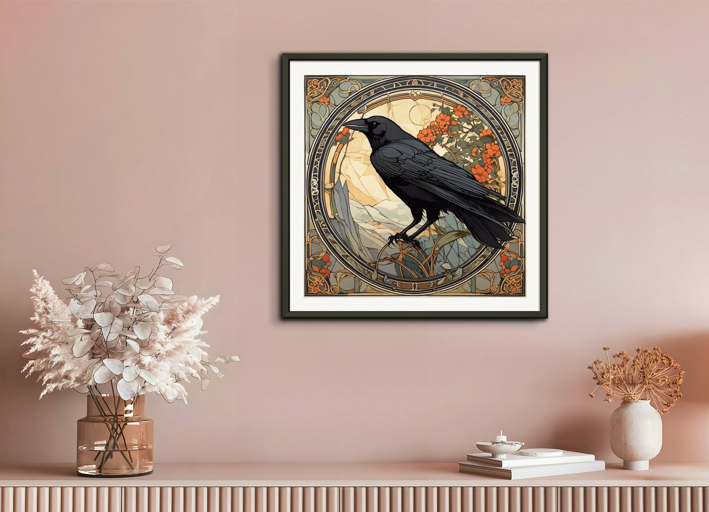 Poster with metal frame: , Crow