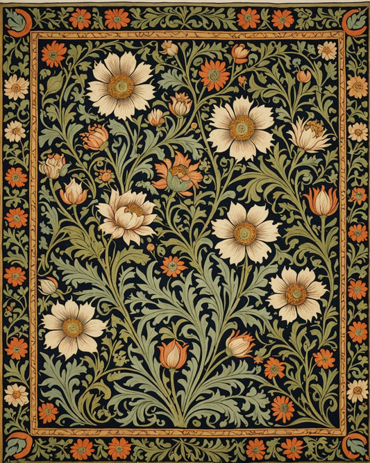 Image - Motifs, floral decoration of 19th century English crafts, tapestry - 2300895063