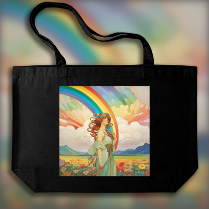 Tote bag - Enchanting fusion of ornate lines and flowing shapes, Rainbow - 2354374204