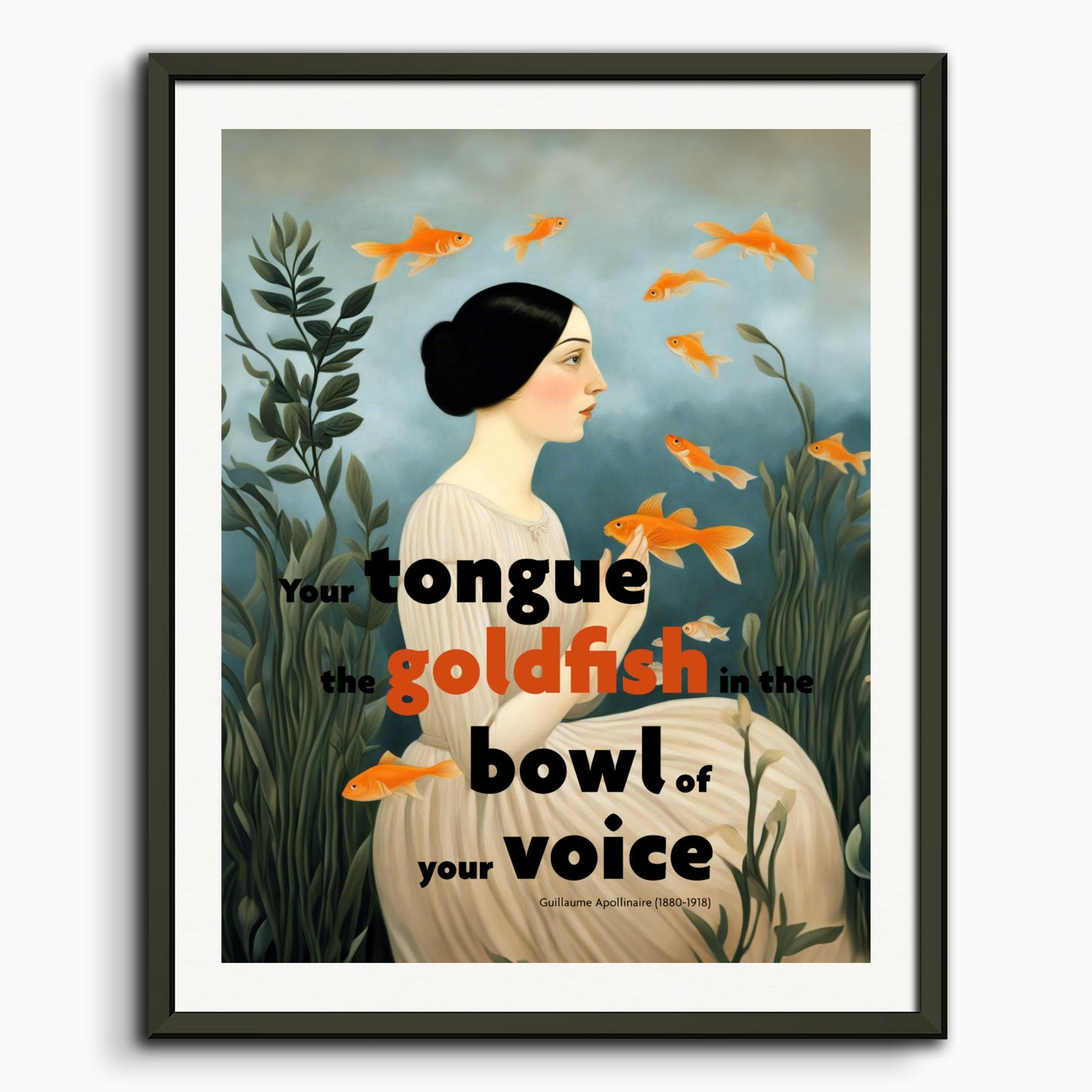 Poster: Your tongue, this goldfish, Guillaume Apollinaire