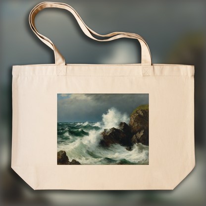 Tote bag - Non-idealized beauty and the authenticity of the human experience, rough sea - 2603085003