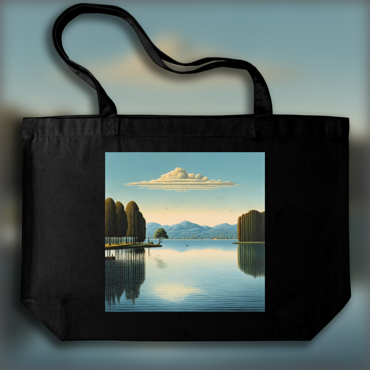 Tote bag - Belgian surrealism, Lake - 1167127806