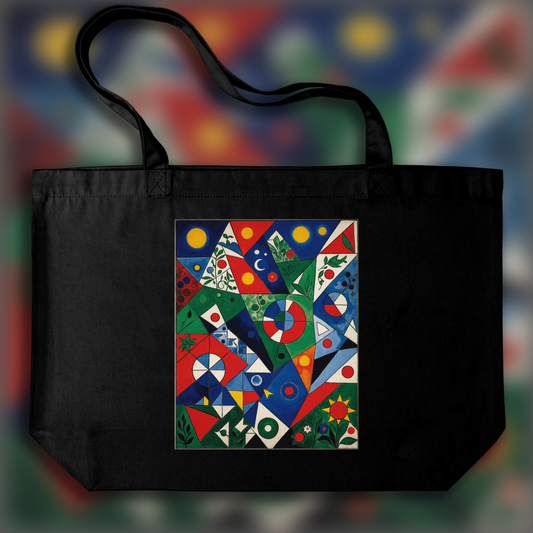 Tote bag - Painting without school, surrealism and neo-primitivism, Geometric patterns - 3632584871