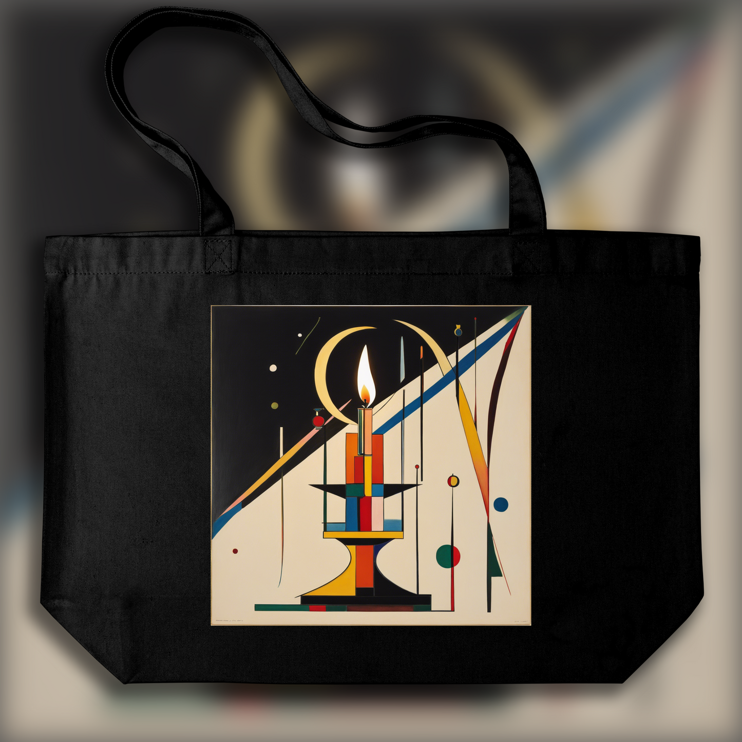 Tote bag - Geometric abstract art, Candle - 1144070517