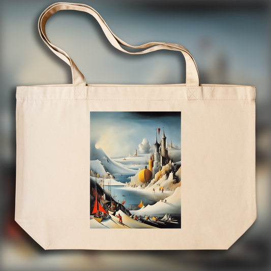 Tote bag - Enigmatic surrealism, Skiing (sports) - 1007107557