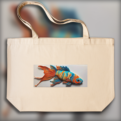 Tote bag - Fluid art, Fish - 2382662126